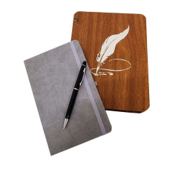 Toptan Çizgili Defter ve Metal Kalem 