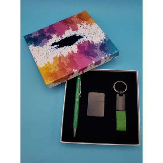 Toptan Kalem Anahtarlık Çakmak Hediye Seti