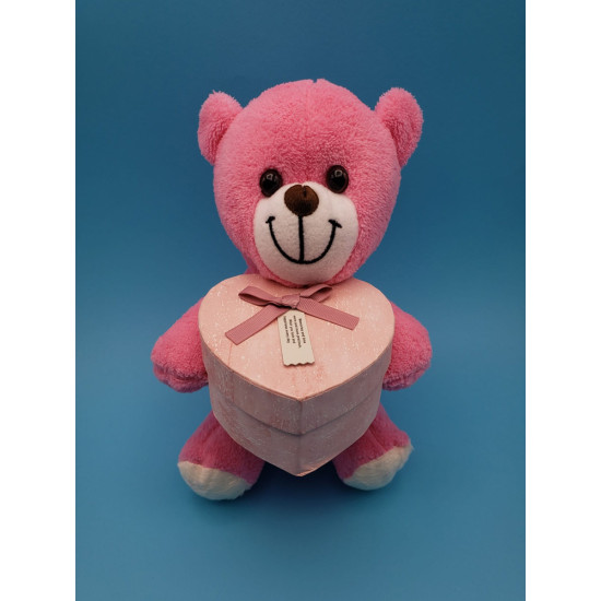 Toptan Sevimli Kalp Kutulu Peluş Ayıcık