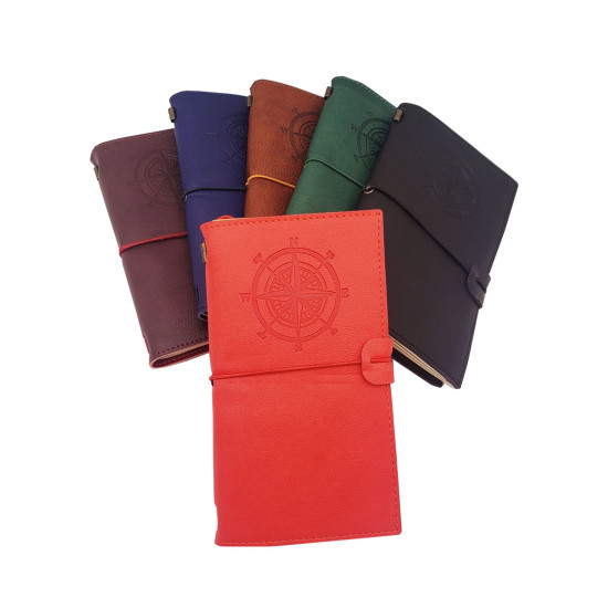 Toptan Pusula Tasarımlı Deri Defter