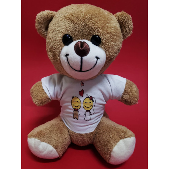 Toptan Mutlu Çift Tişörtlü Peluş Ayı