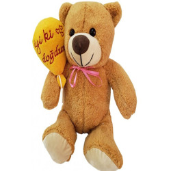 Toptan Iyiki Doğdun Yazılı Balonlu Peluş Ayıcık