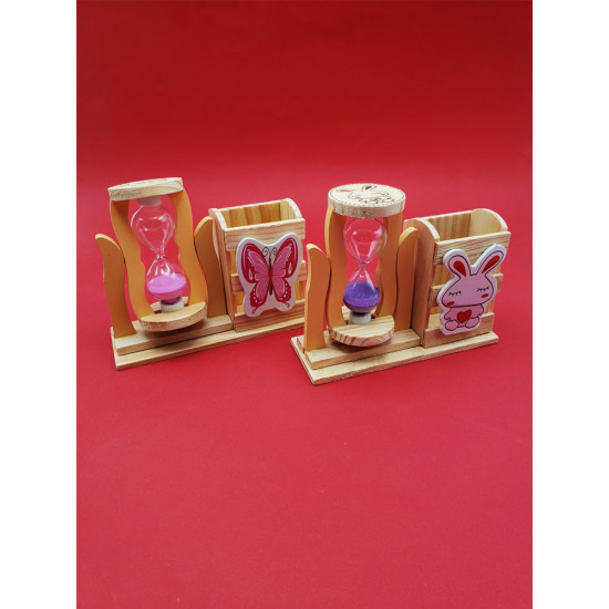 Toptan Ahşap Kum Saati Kalemlik