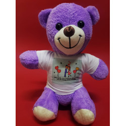 Toptan Sevimli Çiftler Tişörtlü Mor Ayı