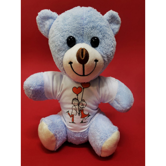 Toptan Tişörtlü Mavi Oyuncak Ayı