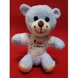 Toptan Mavi Ayıcık Seni Seviyorum Baskılı Tişörtlü