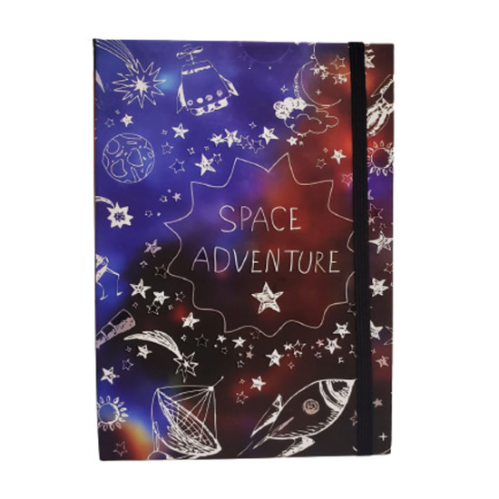 Toptan Uzay Macerası Tasarımlı Lastikli Defter Toptan Uzay Macerası Tasarımlı Lastikli Defter