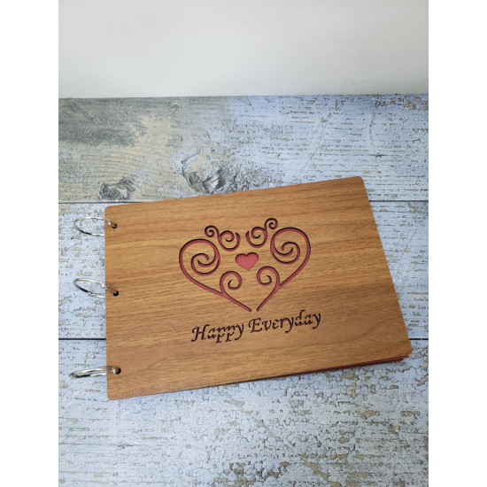 Toptan Happy Everday Yazılı Ahşap Albüm Toptan Happy Everday Yazılı Ahşap Albüm