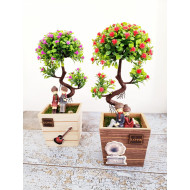 Toptan Ağaç Altında Oturan Romantik Sevgili Biblo