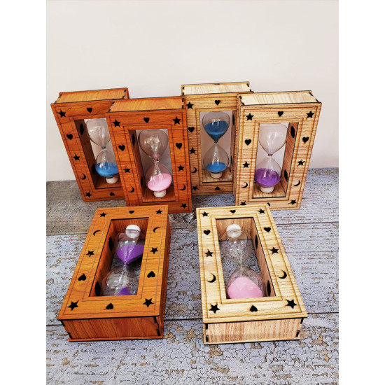 Toptan Renkli Ahşap Korumalı Işıklı Kum Saati