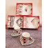 Toptan Iki Kişilik Kalpli Seramik Fincan Takımı