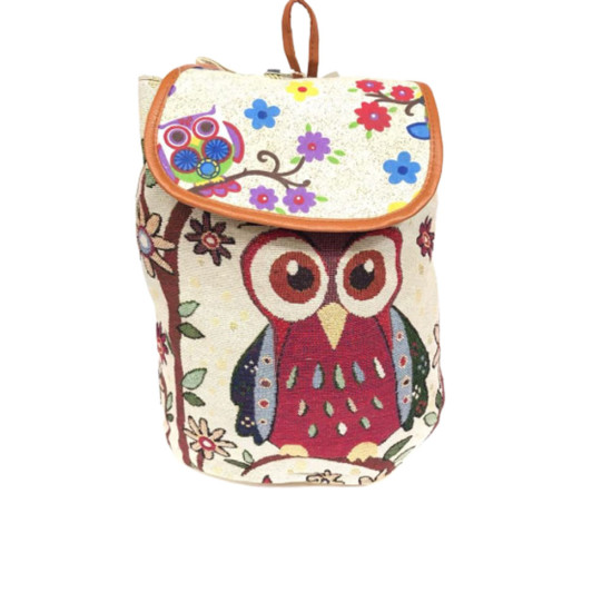 Toptan Baykuş Desenli ve Ağaç Desenli Kilim Sırt Çantası