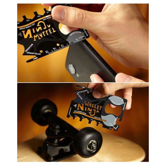 Toptan Ninja Wallet 18 In 1 Credit Card Multi Tool Kit Toptan Ninja Wallet 18 In 1 Credit Card Multi Tool Kit