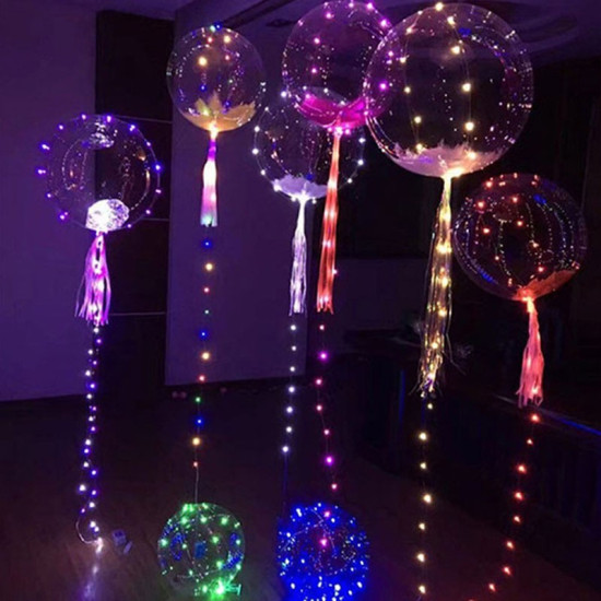 Toptan Led Işıklı Helyum Uçan Şeffaf Balon