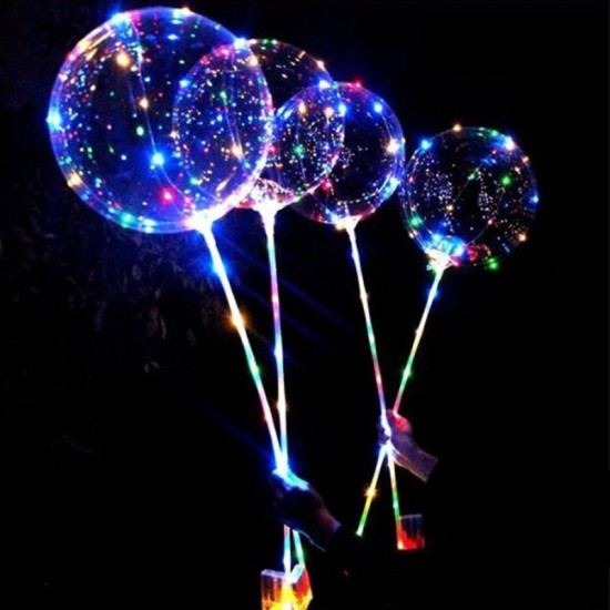 Toptan Led Işıklı Helyum Uçan Şeffaf Balon