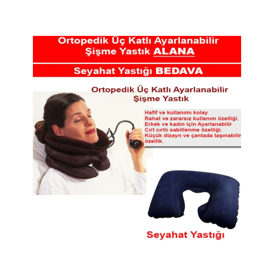 Toptan 3 Katlı Şişirilebilir Yastık Toptan 3 Katlı Şişirilebilir Yastık