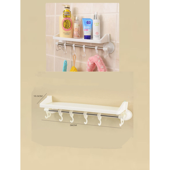 Toptan Kancalı ve Raflı Vantuzlu Banyo Askısı