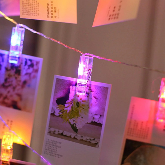Toptan 10'lu Işıklı Led Fotoğraf Mandalları